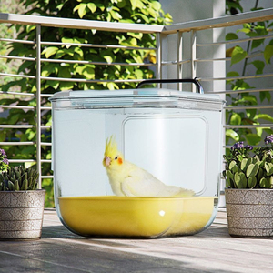 Nouvelle <span class=keywords><strong>cage</strong></span> suspendue en plastique transparente pour petits oiseaux, mangeoire, boîte de reproduction entièrement transparente, sous-miniature, toutes saisons - Product Image 4