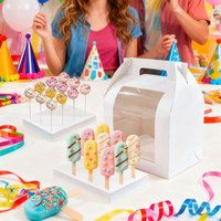 Boîte d'emballage pour sucettes avec fenêtre en PVC et plateau pour la présentation de chocolats en magasin et boulangerie