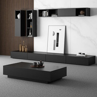 MEGA 2024 Meubles de salon modernes Armoire TV de luxe en métal et combinaison d'une table à thé Nouveau design de luxe léger