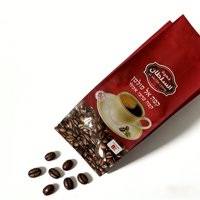 Sacs à café vides à fond plat imprimés sur mesure de 250 g, 500 g, 1 kg, sacs d'emballage pour grains de café avec valve