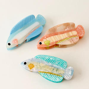 Pinza de Pelo de Acetato con Diseño de Pez Dorado, Ecológica y Personalizada, Estilo Marino, Tamaño Grande, para Niñas, Estilo Europeo-Americano - Product Image 2