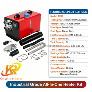 OkyRie AX81H Geïntegreerde Horizontale Diesel Parkeer Verwarming <span class=keywords><strong>Plug</strong></span> & Play Draagbare 10KW Verwarming voor Camper Truck - Product Image 2