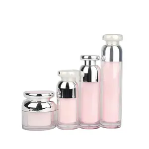 Bright Silver Korean Dome bottle acrylic vacuum liquid foundation pressing bottle Cream eye cream bottle dispenser