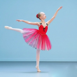 Vestido de Ballet sin Mangas de Seda para Niñas, Variaciones de Cereza de la Condesa, Pas de Deux, Traje de Cereza para Actuación Escénica - Product Image 1