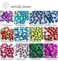 Strass en verre de qualité supérieure SS3-SS30, cristal rond violet doré, strass en résine à dos plat pour DIY, sacs, chaussures