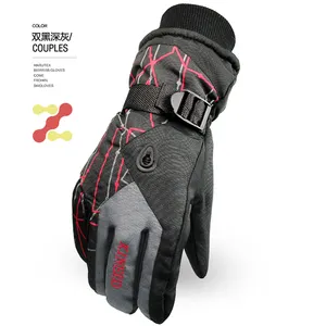 Зимние байкерские перчатки, водонепроницаемые, с пятью пальцами, из PU искусственной кожи, зимние, RTS, высокое качество