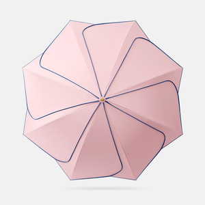 Petal Umbrella For Women 100cm Diameter Sun And Rain Protection Straight Handle Wooden Design - Product Image 4
