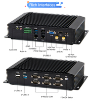 Eglobal Intel Core i7 4650U sin ventilador de doble núcleo Mini PC 6COM Dual LAN 8GB D3 Computadora de escritorio Win10 GPIO LPT Industrial Tiny PC