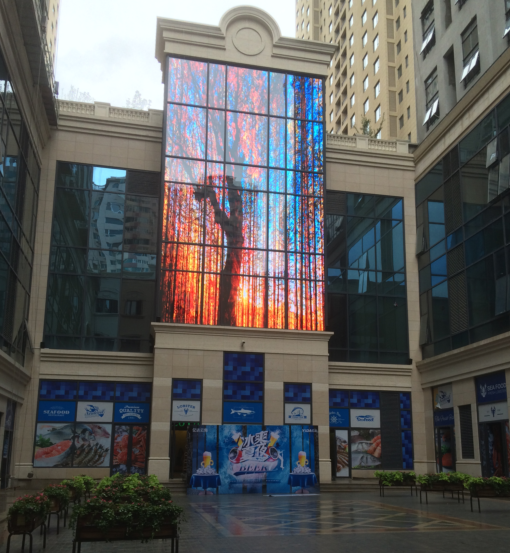 Vios 2024 P15-31 Indoor/Outdoor Fullcolor Flexible Video Led Display Curtain Screen Transparent Led Film 500x1000mm IP65 3-Year