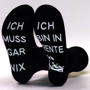 New German Ich Muss Gar Nix Cotton Creative Tube Rest Series Leisure Room Funny <b>Novelty</b> Dress <b>Socks</b> - Product Image 3