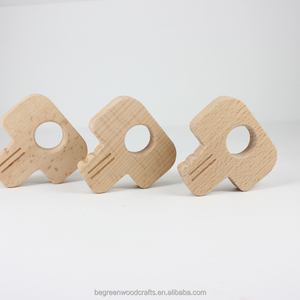 Mordedor de Madera de Haya Natural Orgánica <span class=keywords><strong>para</strong></span> Bebés, Diseño de Animal en Forma de Llave, Alivio del Dolor, Collar y Pulsera DIY, Cuentas <span class=keywords><strong>para</strong></span> Dentición - Product Image 2
