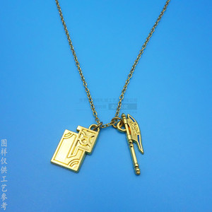 Collier en métal doré Anime avec pendentif géométrique et breloque épée, bijoux en alliage personnalisés pour accessoires de cosplay - Product Image 2