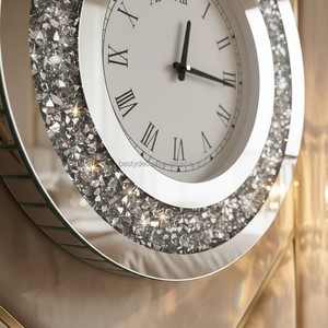 Customized Luxury <strong>Wall</strong> <strong>Clock</strong> Crushed Diamond Venetian Style Sparkle <strong>Wall</strong> <strong>Clock</strong> Interior Bling Diamond <strong>Mirrored</strong> <strong>Wall</strong> <strong>Clock</strong> - Product Image 2