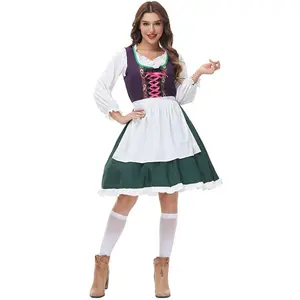 New Style Green Germany Bavarian Traditional Dirndl Costume Girls Beer Festival Oktoberfest Dress Oktoberfest Outfits For Women
