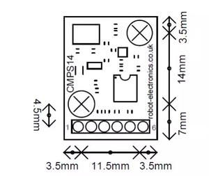 Módulo de brújula magnética compensada por inclinación CMPS14, brújula electrónica importada Original, magnetómetro CMPS12, módulo CMPS14 actualizado - Product Image 3