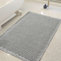 FIGOO-Factory Direct Sale Polyester Waffle Bath Mat Non-slip Bathroom Rug for Home Hotel Bathmat Use