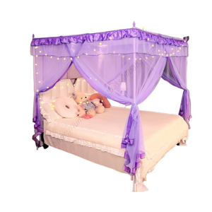 มุ้งครอบเตียงแบบพับได้ พร้อมโครงเหล็กเดี่ยวแบบขายส่ง RTS รุ่นใหม่ ผ้ามุ้งกันยุงแบบหนาแน่นพิเศษ - Product Image 1