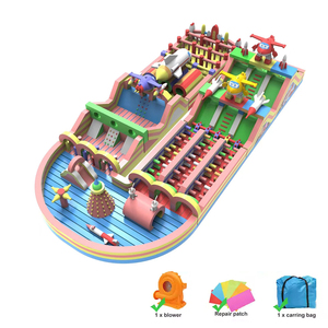 Parcours d'obstacles gonflable en PVC écologique à double couture certifié CE pour jeux sur terre à usage commercial <span class=keywords><strong>Château</strong></span> JUNAO W-5 - Product Image 1
