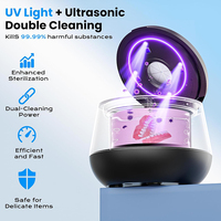 Nettoyeur de prothèses dentaires ultrasonique personnalisable avec 4 lumières UV, 4 modes, 200 ml, nettoyage en profondeur