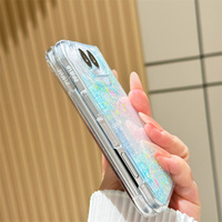 Coque de téléphone pliable transparente à paillettes dégradées multicolores et scintillantes pour iPhone DUO 18 Pro 16 Pro Max 17 Air