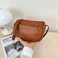 Sac à bandoulière en cuir PU pour femme, petit format, avec fermeture éclair, idéal pour les trajets quotidiens et l'usage quotidien
