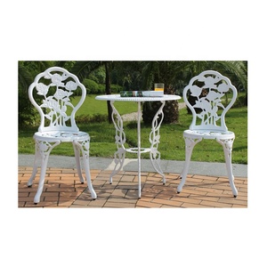Patio extérieur Meubles De Jardin En Fonte D'aluminium Table À Manger et Chaises <span class=keywords><strong>Ensemble</strong></span> de Bistrot - Product Image 3