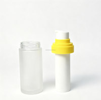 CMC - Flacon en verre sans air pour cosmétiques, rechargeable, OEM, transparent givré, à double paroi, vide, avec flacon intérieur en PP