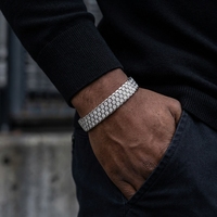 Nouveau bracelet tennis en acier inoxydable 316 avec zircone cubique 5A et motif nid d'abeille, style tendance, bijoux de luxe pour homme Xinyashang