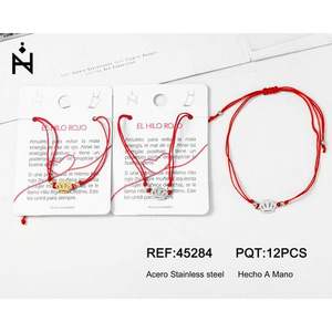Catena per Caviglia in Acciaio Inossidabile NZ Crown, Braccialetto Fatto a Mano con Filo Rosso, Regalo Religioso Unisex - Product Image 1