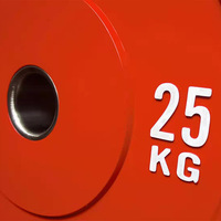 Plaques d'haltères en caoutchouc à haute élasticité compétition colorée Squat haltérophilie poids libres équipement de Fitness Dropable