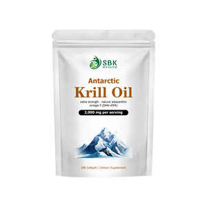 Custom Label Antarctic Krill Oil Softgels with Phospholipids and Astaxanthir Improve Bone Density Healthcare <b>Supplement</b> - Product Image 1
