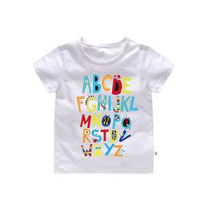 Nouveauté été, t-shirt à manches courtes en coton confortable pour garçons et filles de 2 à 7 ans, impression de lettres, vente en gros - Product Image 1
