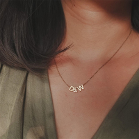 Pendentif EMANCO en acier inoxydable style minimaliste, 26 lettres, pour bijoux DIY, accessoire de mode pour le quotidien, vente en gros, dropshipping