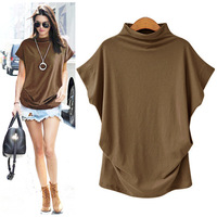 8230407 décontracté solide dames coton surdimensionné t-shirt femmes t-shirt grande taille à manches courtes col rond
