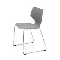 Chaise d'invité empilable en polypropylène avec base chromée pour salle de réunion, formation, école