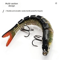 Leurre de pêche multi-sections, leurre nageur 7 segments, leurre artificiel pour carpe, leurre en plastique multi-articulé en forme de S pour achigan