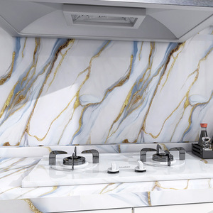 Carta da parati da cucina in <span class=keywords><strong>marmo</strong></span> lucido con carta da parati in <span class=keywords><strong>marmo</strong></span> bianco a buccia e bastone in <span class=keywords><strong>marmo</strong></span> per la cucina - Product Image 5