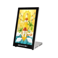 Lecteur de publicité de table WIFI super mince de 15.6 pouces, petit écran d'affichage numérique LCD de table