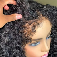 4C Edge Natural Hairline Short Bob Kinky Curly Cabello humano 13X6 HD Peluca frontal de encaje 360 Transparente HD Pelucas delanteras de encaje Cabello humano