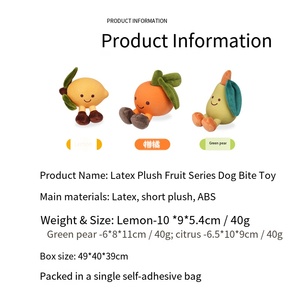 Toptan Pet lateks meyve oyuncakları eğlenceli ses köpek köpek kedi peluş Chew oyuncak interaktif Pet köpek gıcırtılı oyuncak - Product Image 5