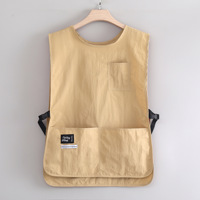 Tablier d'uniforme sans manches en coton unisexe, bavoir hydrofuge, cuisine, maison, café, salopette, gilet pour barbecue, cordonnier