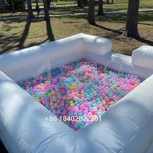 Birthday white ball pit jumping mini ball pool bounce house commercial soft play ball pit indoor
