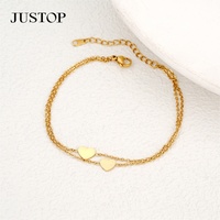 Bracelet unisexe en acier inoxydable plaqué or 18K 24K, motif serpent cubain, perles tendance, en stock, Justop, Chine
