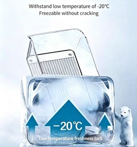 Clear <b>Plastic</b> Refrigerator Storage Drawers Rectangle Food Container PP Material Easy To Clean <b>Kitchen</b> Organizing Box - Product Image 3