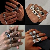 Ensemble de bagues signet en argent vintage punk gothique James Avery pour hommes, en alliage, sans pierres précieuses