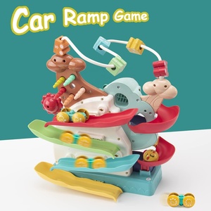 Juguetes 5 en 1 para niños, rampa de coche, juguete, juego de tiro de baloncesto, pájaro carpintero, juego de atrapar insectos, aprendizaje temprano, Cubo de actividad Montessori - Product Image 5