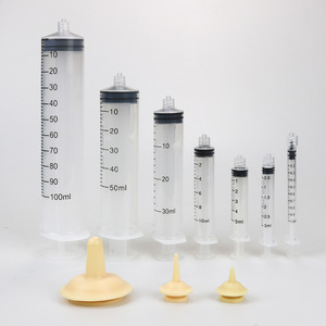 Juego de jeringas para alimentación de mascotas de 3ml, 5ml, 10ml, 30ml, 50ml, 100ml con tetinas para alimentación líquida de gatitos, cachorros y hámsteres recién nacidos - Product Image 1