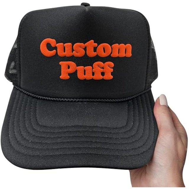 ZZb Customized 5 Panel Trucker Cap with Premium Foam and Sponge Mesh Liner Customized Puff Logo-Unisex Beach Travel Hat