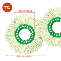 Serpillère vapeur en microfibre réutilisable et lavable en machine, compatible avec le système Tornado Spin de Libman, avec tige en acier inoxydable