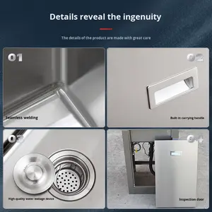 स्टेनलेस स्टील रासायनिक प्रतिरोध प्रयोगशाला सिंक लैब साफ करने के लिए आसान साफ बेंच के साथ खड़ा है - Product Image 4